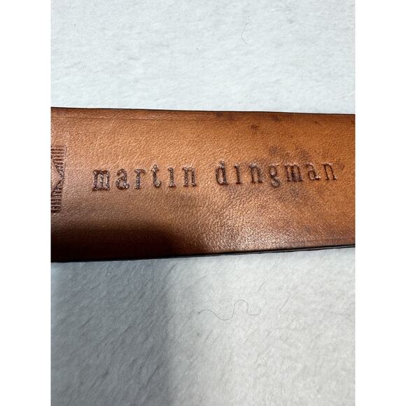 Martin Dingman Cordovan Crocodile Grained Italian Calfskin Leather Belt Size 40 - Picture 8 of 9